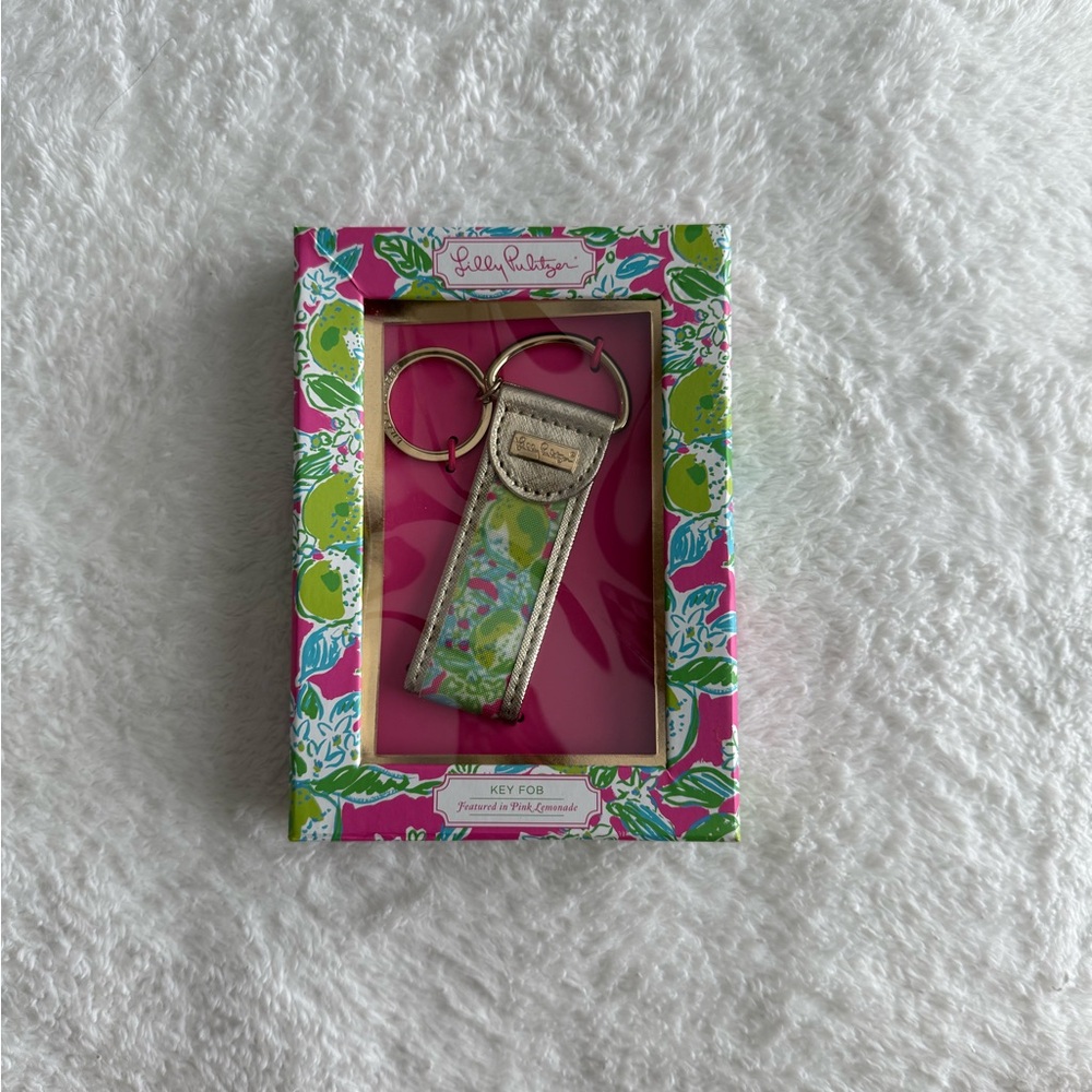 Lilly Pulitzer Key Ring Fob in “Pink Lemonade”
